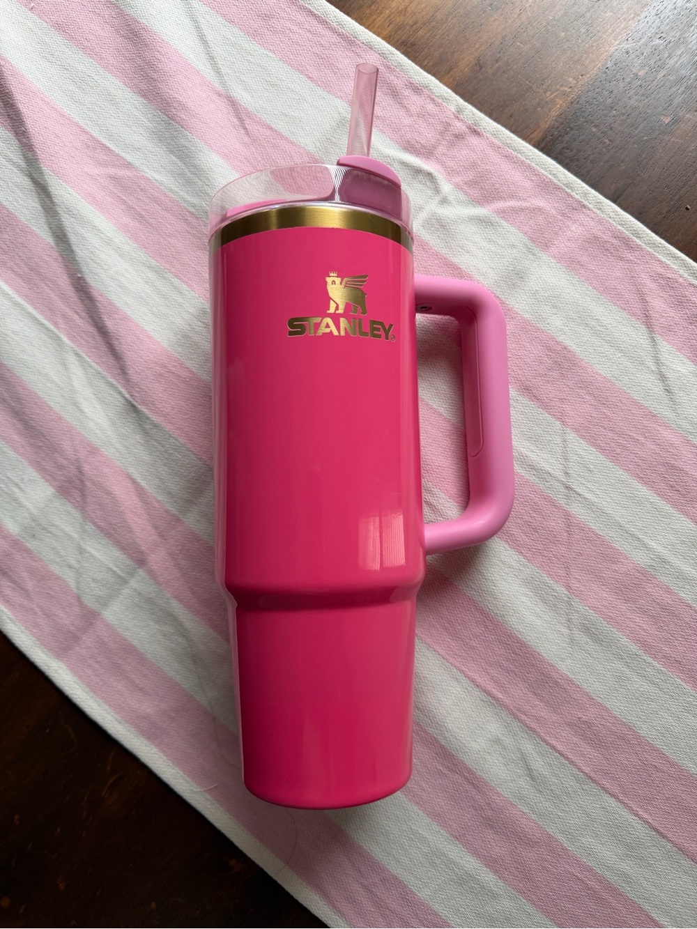 Stanley Hot Pink Insulated Tumbler with Handle and Straw